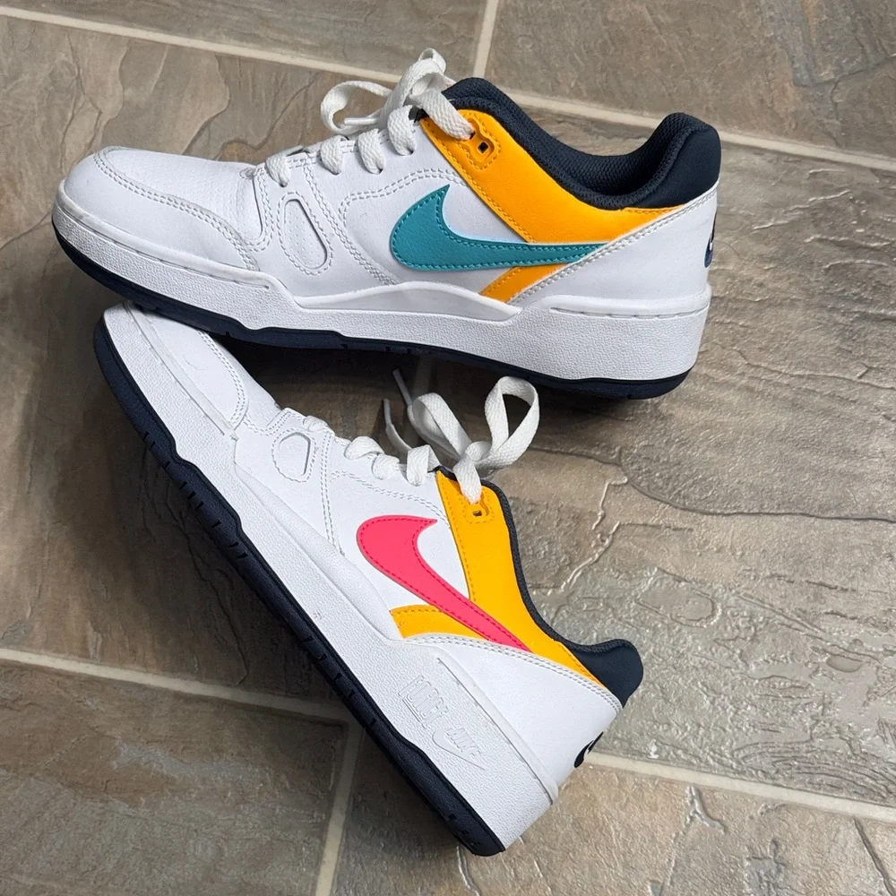 Nike Full Force Low White Sneakers with Pink and Orange Accents - Picture 5 of 8